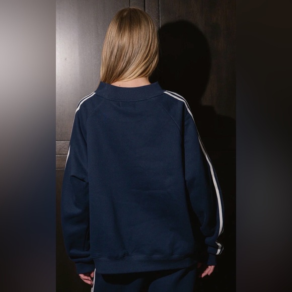 PARKE Sport Stripe Mockneck Fleece Shadow S/M - Picture 3 of 7